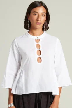 Chan Luu Tops^Anokhi Keyhole Blouse White