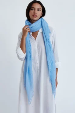 Chan Luu Scarves^Baby Blue Cashmere And Silk Scarf
