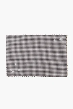 Chan Luu Placemats^Black Gingham Embroidered Placemat Set