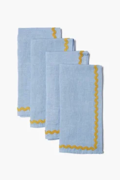 Chan Luu Napkins^Blue Heron Wavy Napkin Set