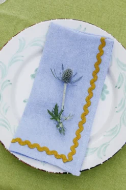 Chan Luu Napkins^Blue Heron Wavy Napkin Set