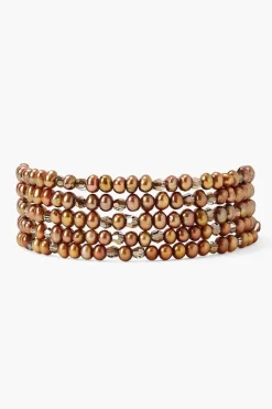 Chan Luu Bracelets^Bronze Pearl And Crystal Naked Wrap Bracelet