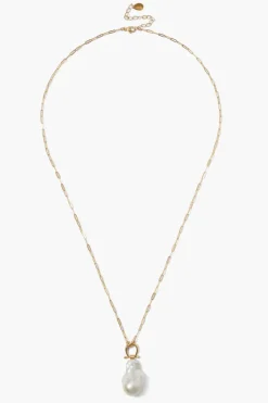 Chan Luu Necklaces^Cheval Pendant Necklace Gold White Pearl