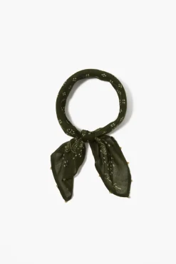 Chan Luu Bandanas^Dotted Paisley Bandana Green
