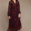 Chan Luu Dresses^Eloise Abstract Floral Dress Dark Sapphire