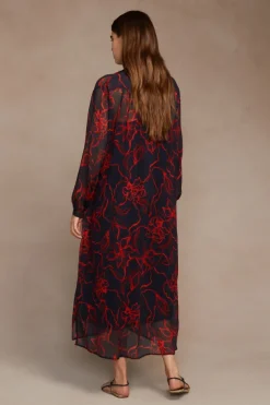 Chan Luu Dresses^Eloise Abstract Floral Dress Dark Sapphire