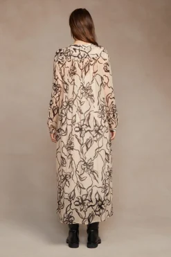 Chan Luu Dresses^Eloise Abstract Floral Dress Eggshell