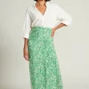 Chan Luu Bottoms^Eloise Floral Wrap Skirt Verdant Green