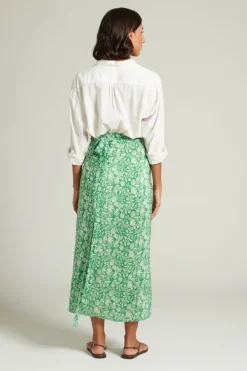 Chan Luu Bottoms^Eloise Floral Wrap Skirt Verdant Green