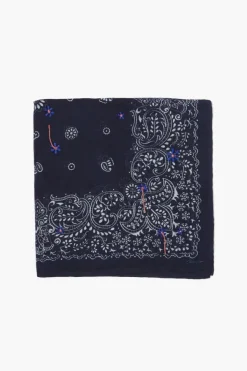 Chan Luu Bandanas^Embroidered Paisley Floral Bandana Dark Sapphire