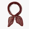 Chan Luu Bandanas^Embroidered Paisley Floral Bandana Fired Brick