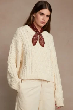 Chan Luu Bandanas^Embroidered Paisley Floral Bandana Fired Brick