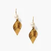 Chan Luu Earrings^Falling Leaf Drop Earrings White Pearl