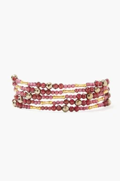 Chan Luu Bracelets^Garnet And Gold Mix Naked Wrap Bracelet