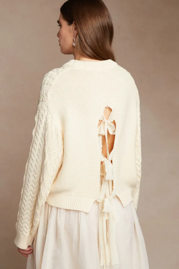 Chan Luu Knitwear^Georgina Sweater Antique White