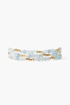 Chan Luu Bracelets^Granada Naked Wrap Bracelet Aquamarine Gold