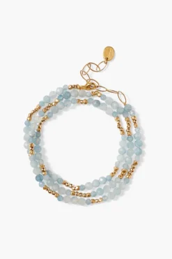 Chan Luu Bracelets^Granada Naked Wrap Bracelet Aquamarine Gold