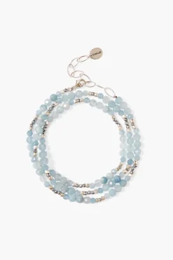 Chan Luu Bracelets^Granada Naked Wrap Bracelet Aquamarine Silver