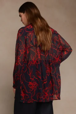 Chan Luu Tops^Jodie Floral Button Down Blouse Sapphire