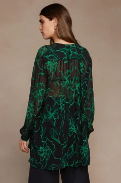 Chan Luu Tops^Jodie Floral Button Down Blouse Black