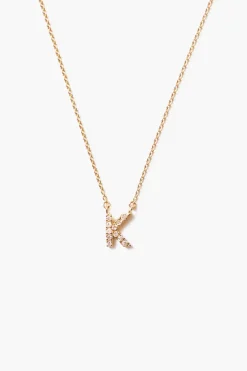 Chan Luu Necklaces^14K Gold And White Diamond Initial Necklace