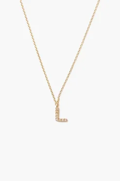 Chan Luu Necklaces^14K Gold And White Diamond Initial Necklace