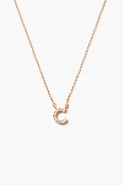 Chan Luu Necklaces^14K Gold And White Diamond Initial Necklace