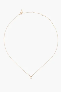Chan Luu Necklaces^14K Gold And White Diamond Initial Necklace