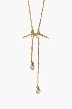 Chan Luu Necklaces^14K Gold Diamond Lariat Horn Necklace
