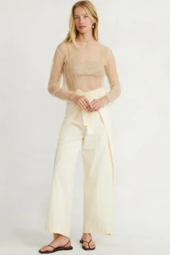 Chan Luu Tops^Luca Crinkle Mesh Blouse Cloud Cream