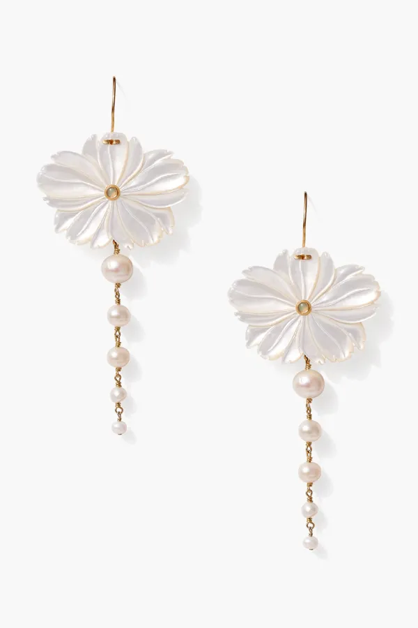 Chan Luu Earrings^Magnolia Drop Earrings White