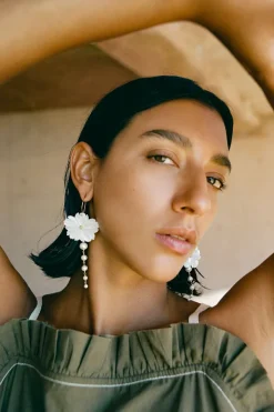 Chan Luu Earrings^Magnolia Drop Earrings White