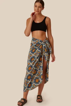 Chan Luu Bottoms^Medieval Blue Crux Sarong