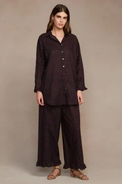 Chan Luu Loungewear^Noelle Block Print Set Black/Red