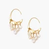 Chan Luu Earrings^Petite Crescent White Pearl And Gold Hoop Earrings