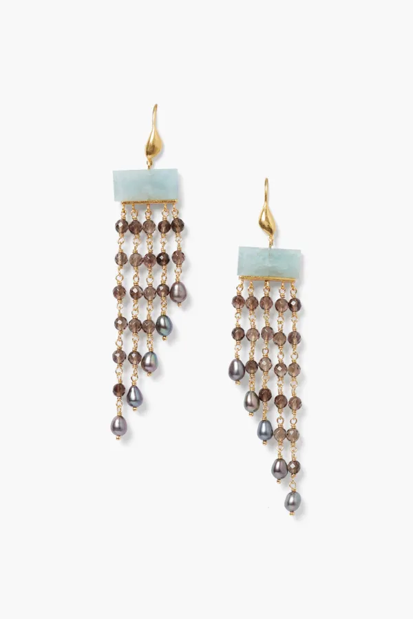 Chan Luu Earrings^Phaedra Waterfall Earrings Smoky Quartz Mix