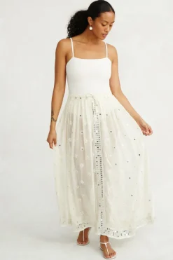 Chan Luu Dresses^Phoebe Embroidered Dress Cloud Cream