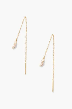 Chan Luu Earrings^Pink Keshi Pearl Thread Thru Earrings