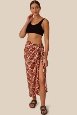 Chan Luu Bottoms^Pomegranate Crux Sarong