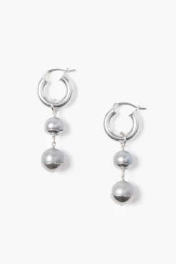 Chan Luu Earrings^Silver Dipped Tiered Hoop Earrings White Pearl