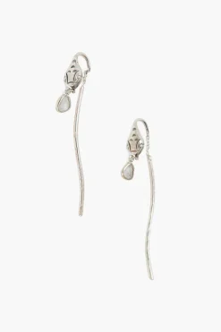 Chan Luu Earrings^Silver Serpent And Diamond Thread-Thru Earrings