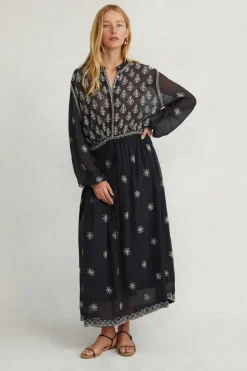 Chan Luu Dresses^Singh Embroidered Dress Navy