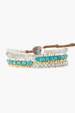 Chan Luu Bracelets^Turquoise And Metallic Mix Wrap Bracelet