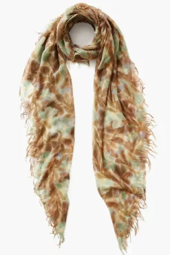 Chan Luu Scarves^Turquoise Floral Cashmere And Silk Scarf
