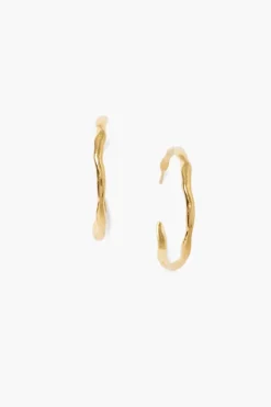 Chan Luu Earrings^Wave Hoop Earrings Yellow Gold