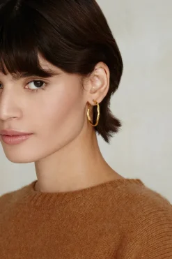 Chan Luu Earrings^Wave Hoop Earrings Yellow Gold