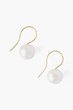Chan Luu Earrings^White Baroque Pearl And Gold Drop Earrings