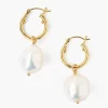 Chan Luu Earrings^White Baroque Pearl Hoop Earrings