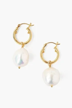 Chan Luu Earrings^White Baroque Pearl Hoop Earrings