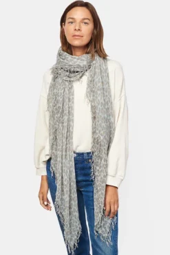 Chan Luu Scarves^White Leopard Print Cashmere And Silk Scarf